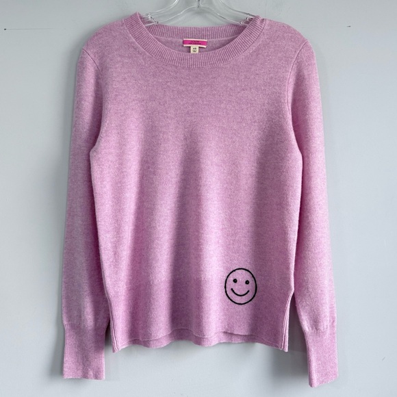 J. Crew Cashmere Classic Fit Crewneck Sweater with Embroidery Pink XS BA402 - Picture 4 of 13